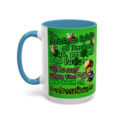 christmas spirits of boston - Accent Mug (green turf)