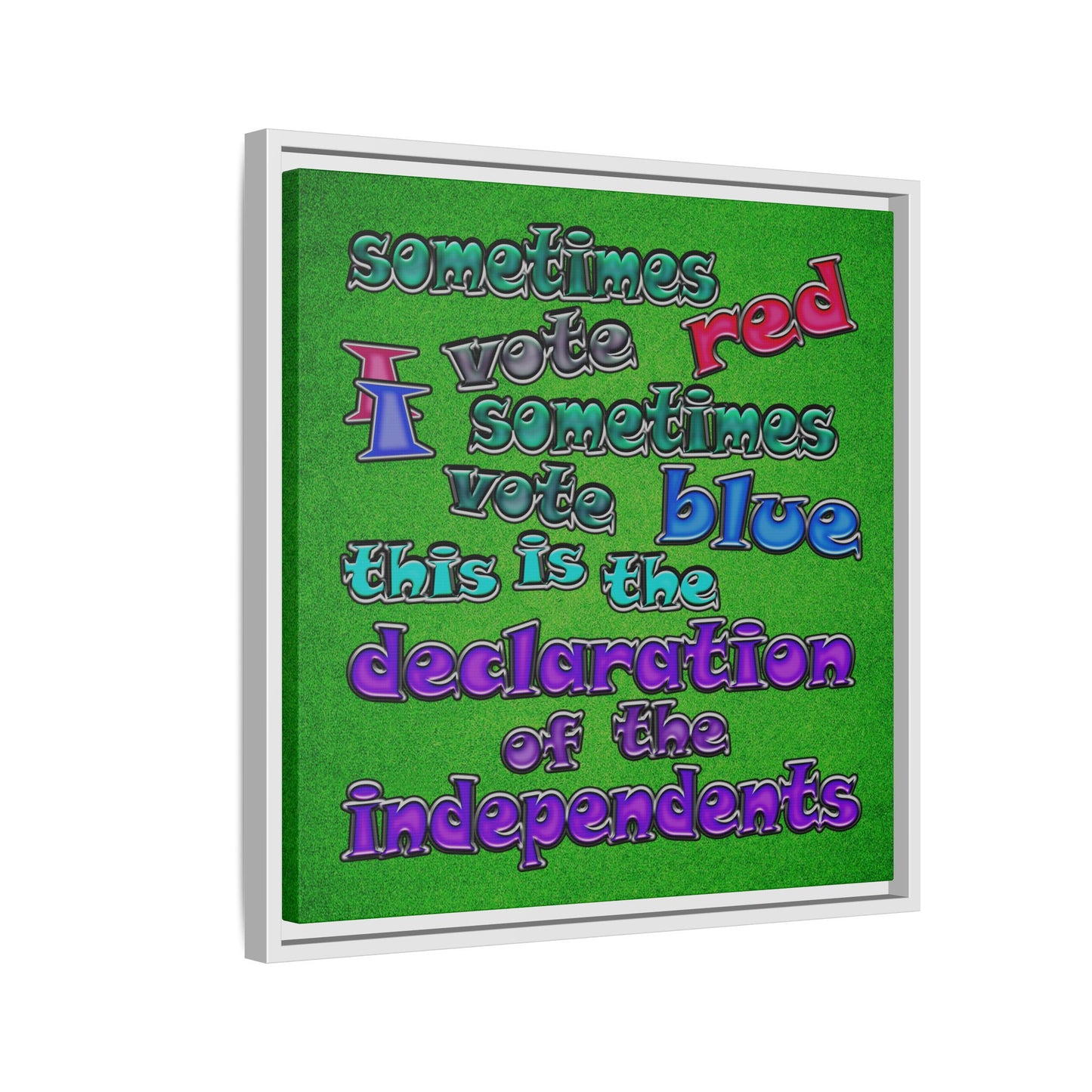 declaration of the independents - framed canvas art (green turf)
