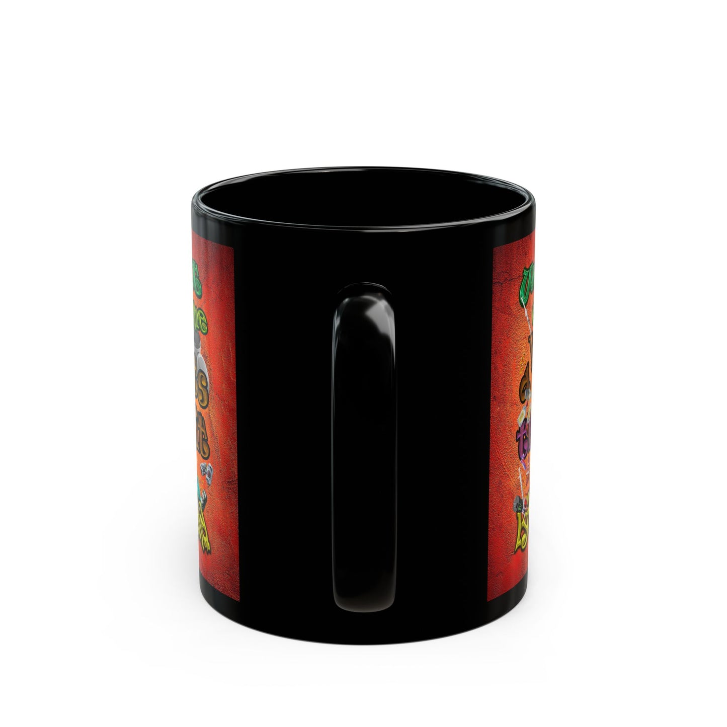 the bum's shit - Black Mug (burnt orange)