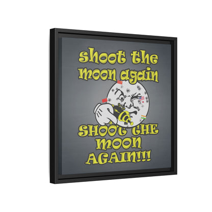 shoot the moon again - framed canvas art (grey-light grey)