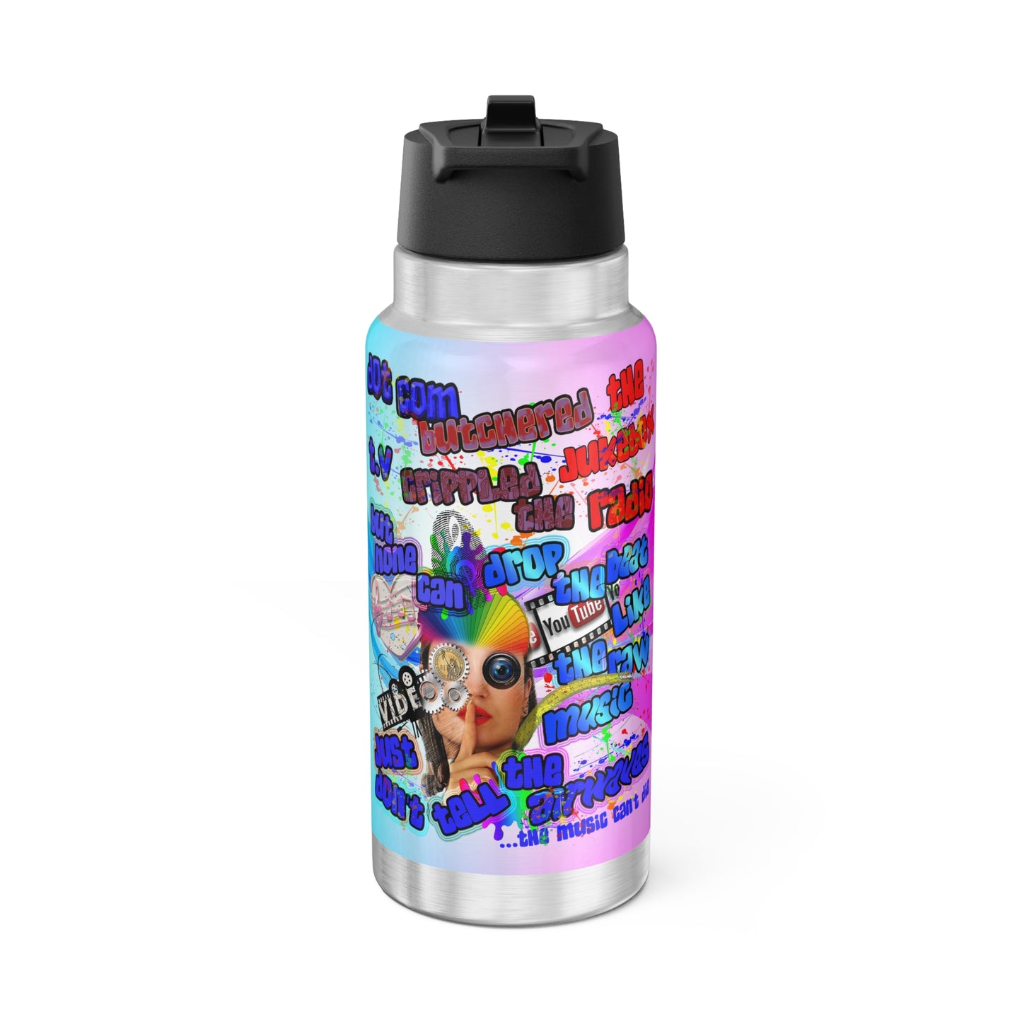 drop the beat - Gator Tumbler, 32oz  (light blue-pink wave)