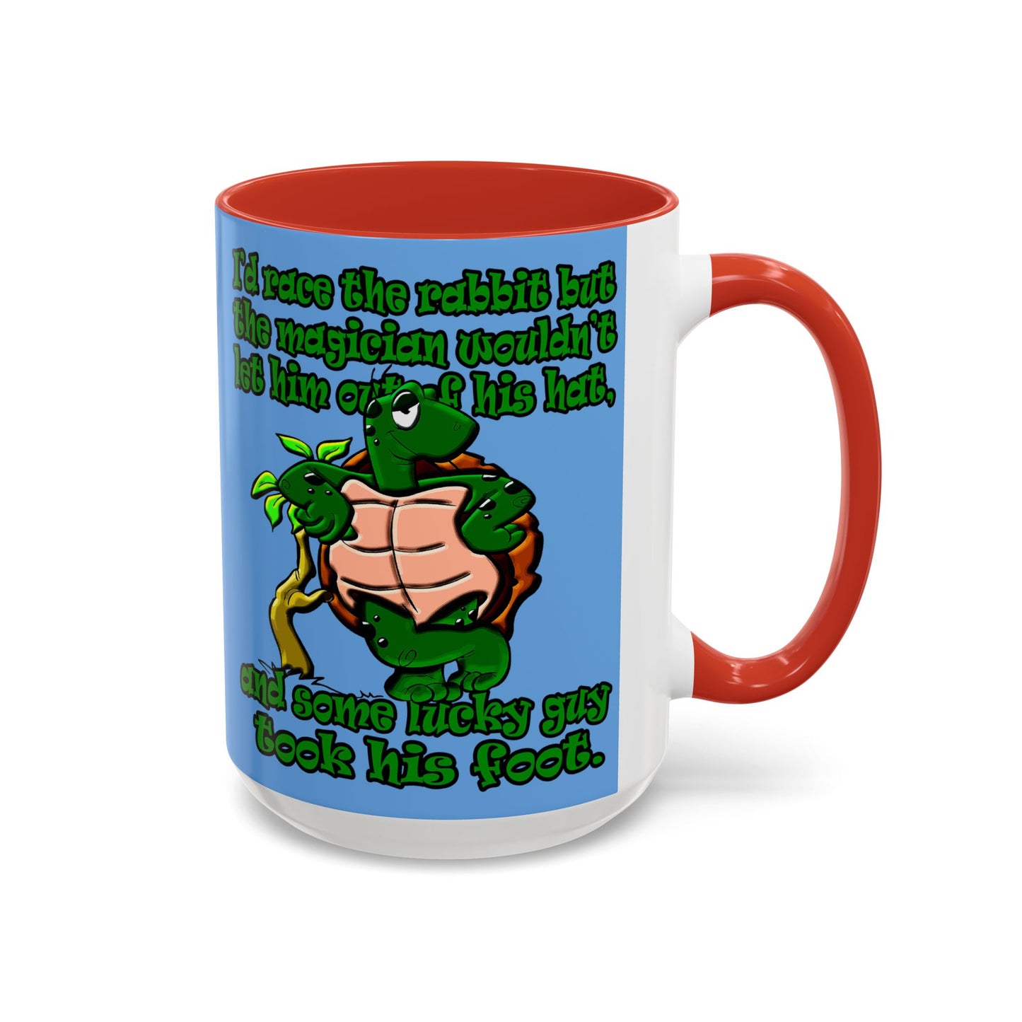 turtle race - Accent Mug (light blue)