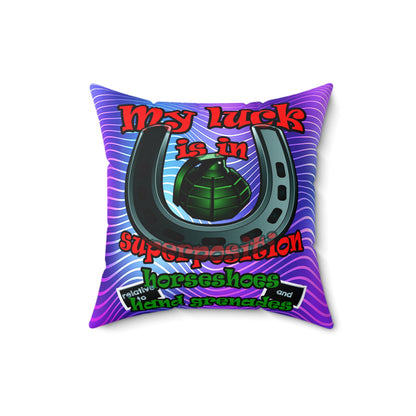 my luck - Spun Polyester Square Pillow - (purple wave)