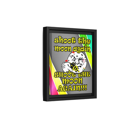 shoot the moon again - framed canvas art (rainbow split)