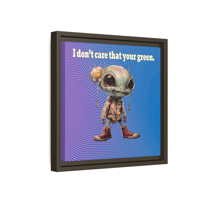 I don't care that your green - framed canvas art (light blue-purple wave)