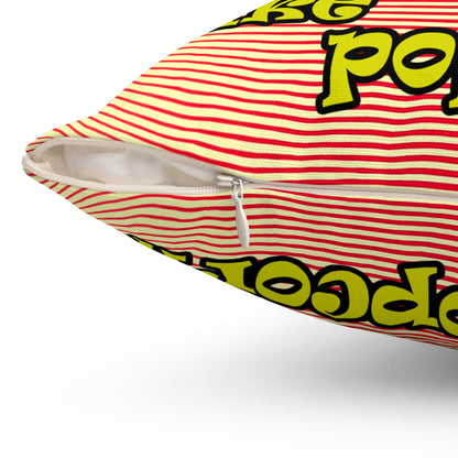 popping like popcorn - Spun Polyester Square Pillow - (yellow-orange wave)