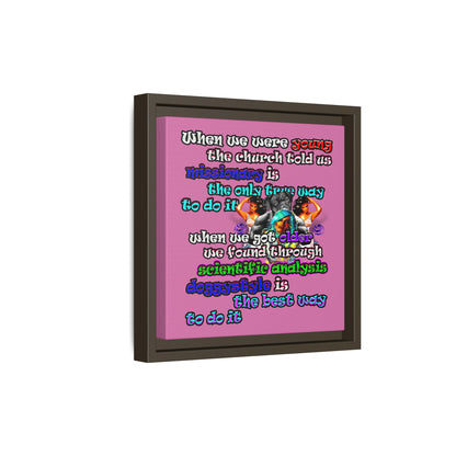 doggystyle - framed canvas art (light pink)