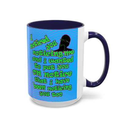 noticed you noticing - Accent Mug (light blue-purple wave)