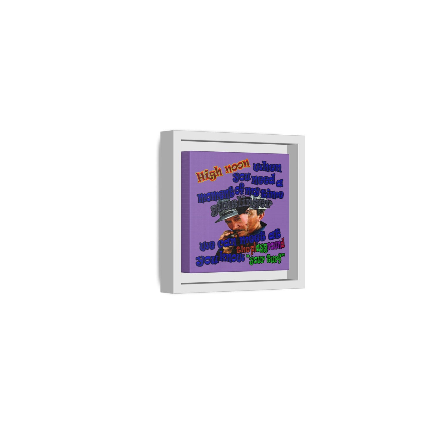 high noon - framed canvas art (light purple)