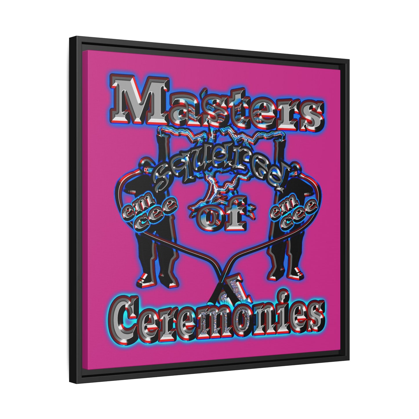 em cee squared - framed canvas art (pink)