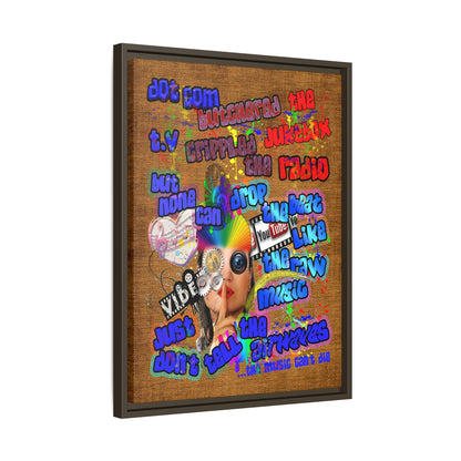 drop the beat - framed canvas art (brown papyrus)