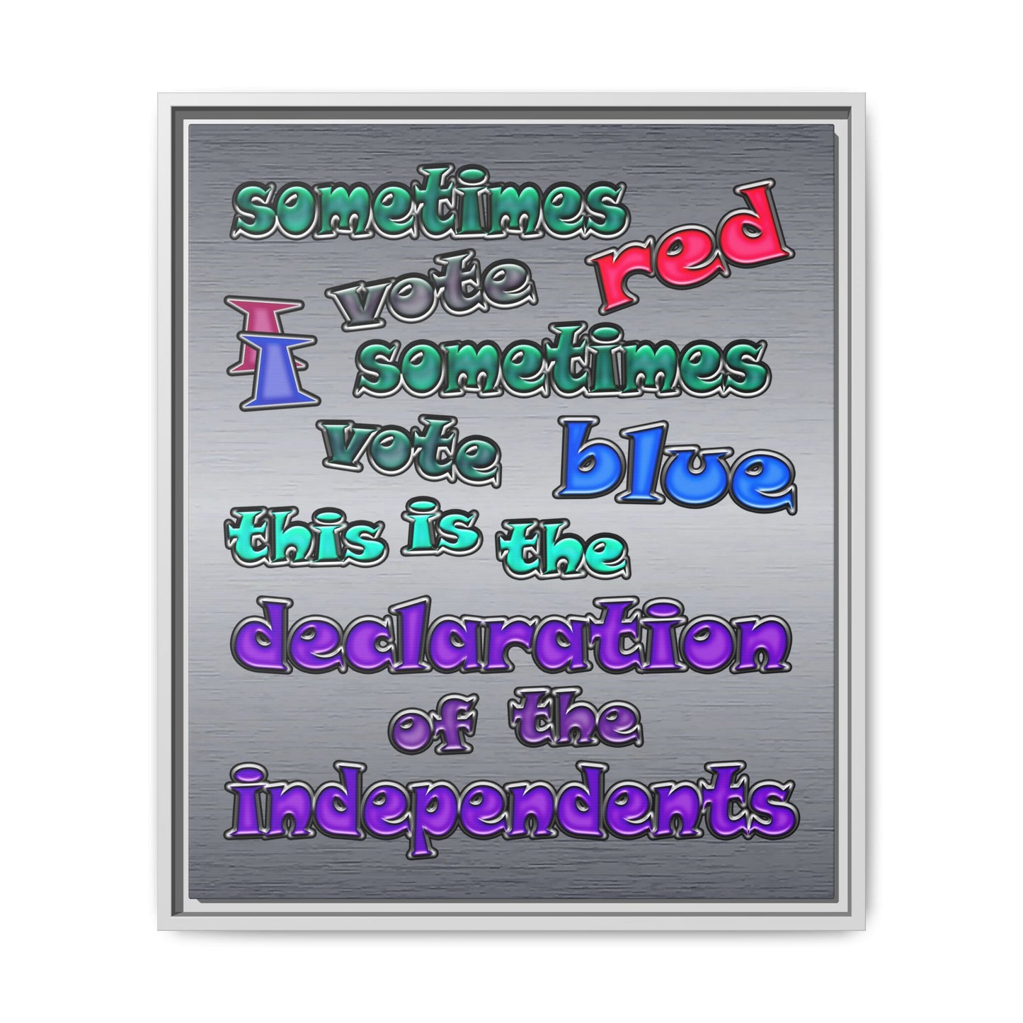 declaration of the independents - framed canvas art (brushed nickel)