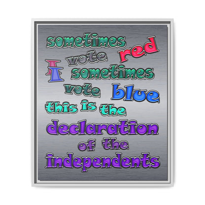 declaration of the independents - framed canvas art (brushed nickel)