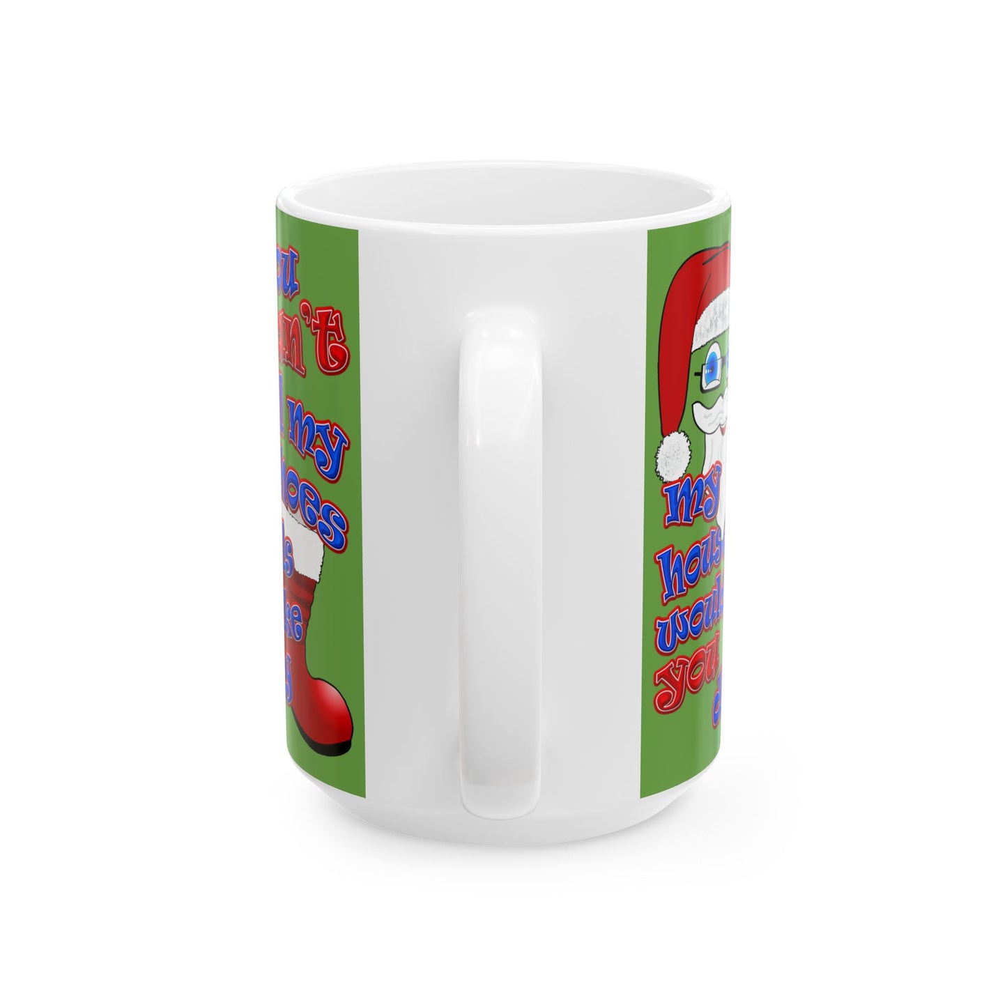 santa's shoes - White Mug (green)