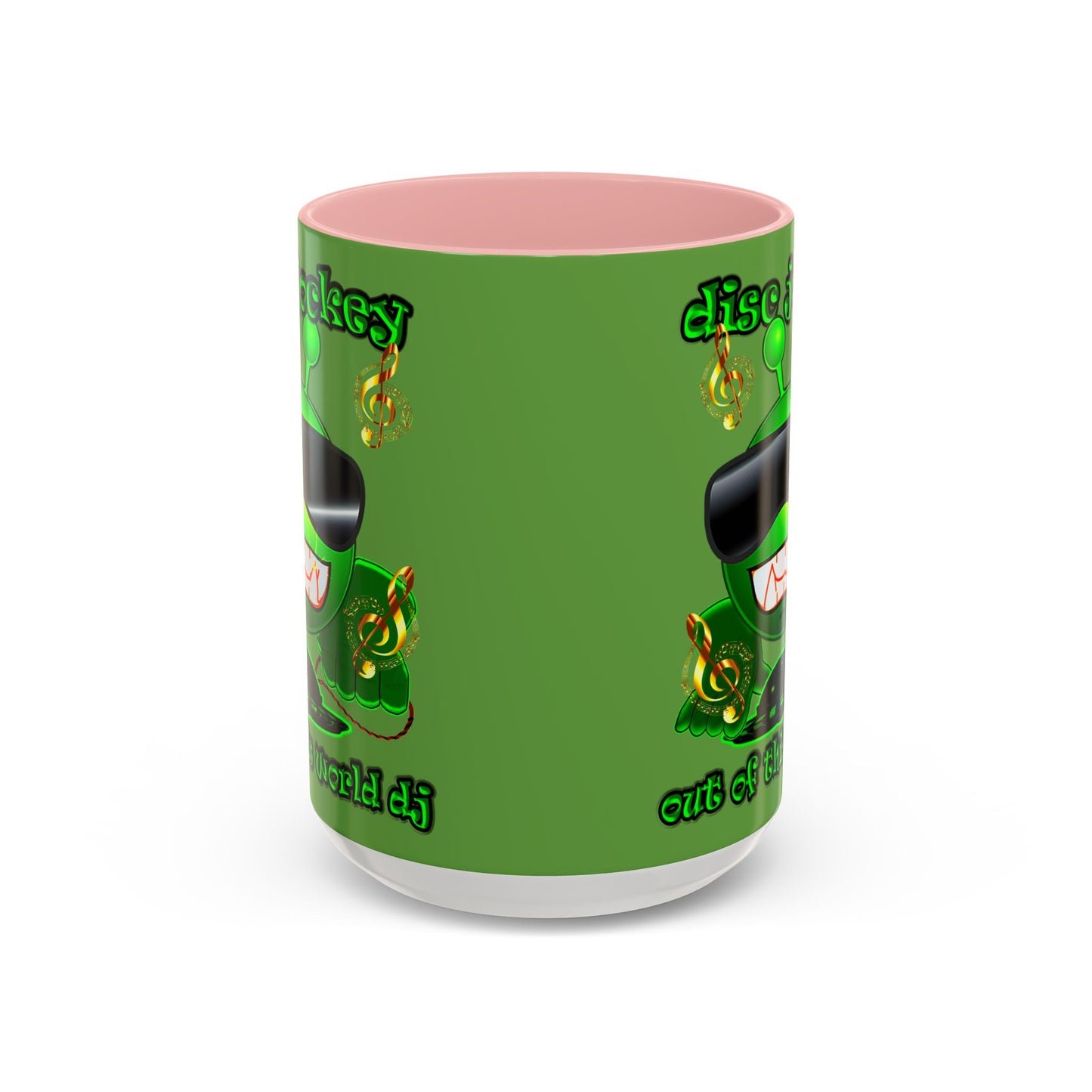 disc jockey - Accent Mug (green)