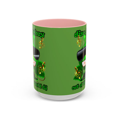 disc jockey - Accent Mug (green)