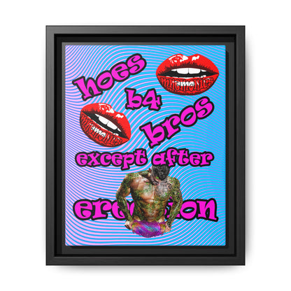 hoes b4 bros - framed canvas art (light blue-purple wave)