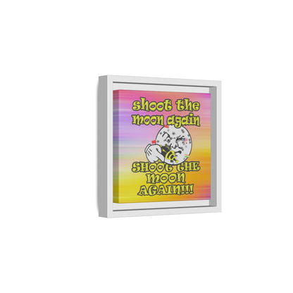 shoot the moon again - framed canvas art (color blur)
