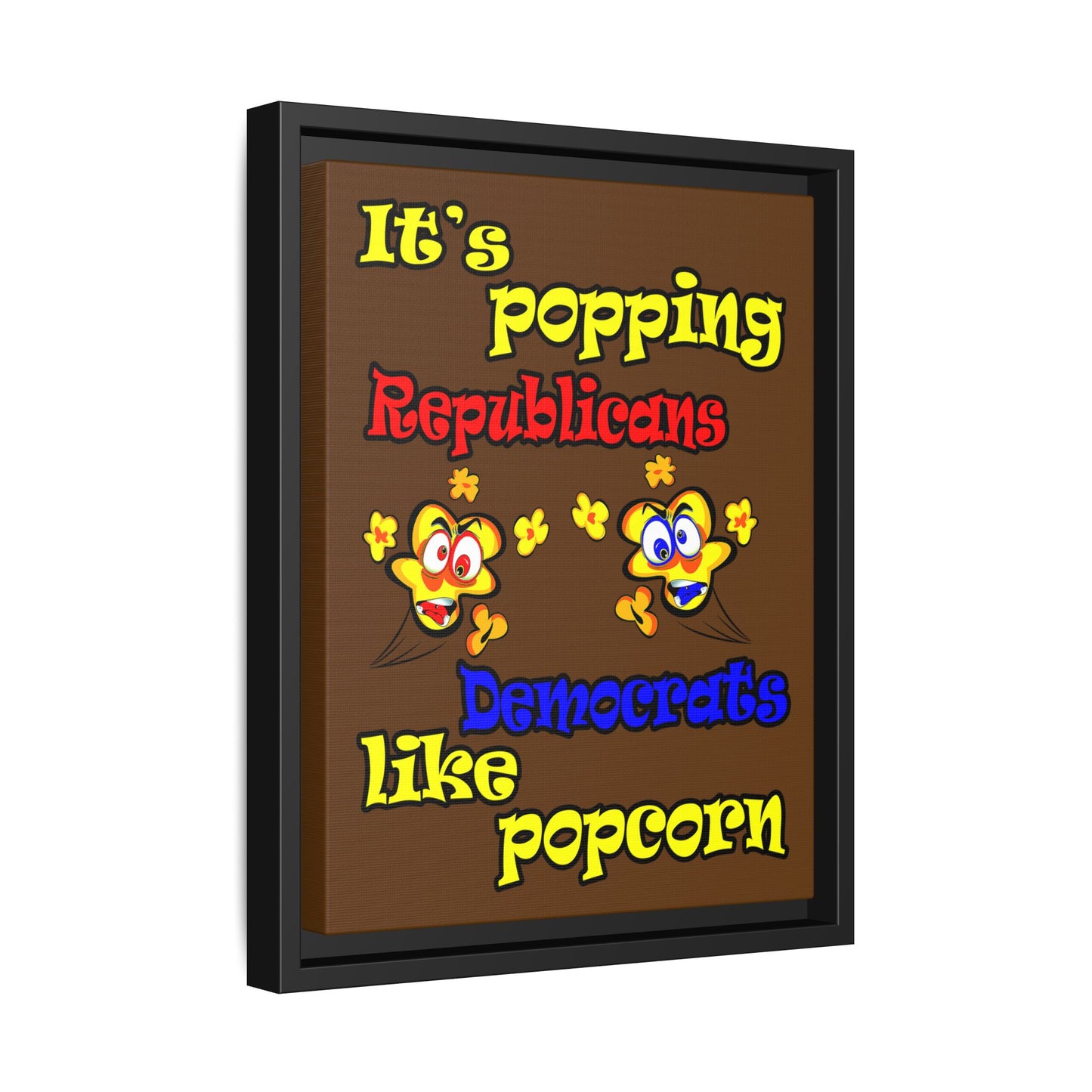 popping like popcorn - framed canvas art (brown)