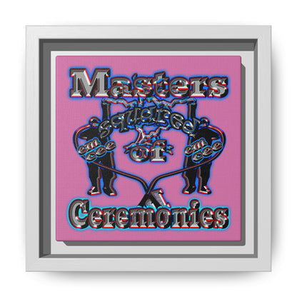 em cee squared - framed canvas art (light pink)