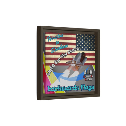 shoot for the stars - framed canvas art (rainbow split)