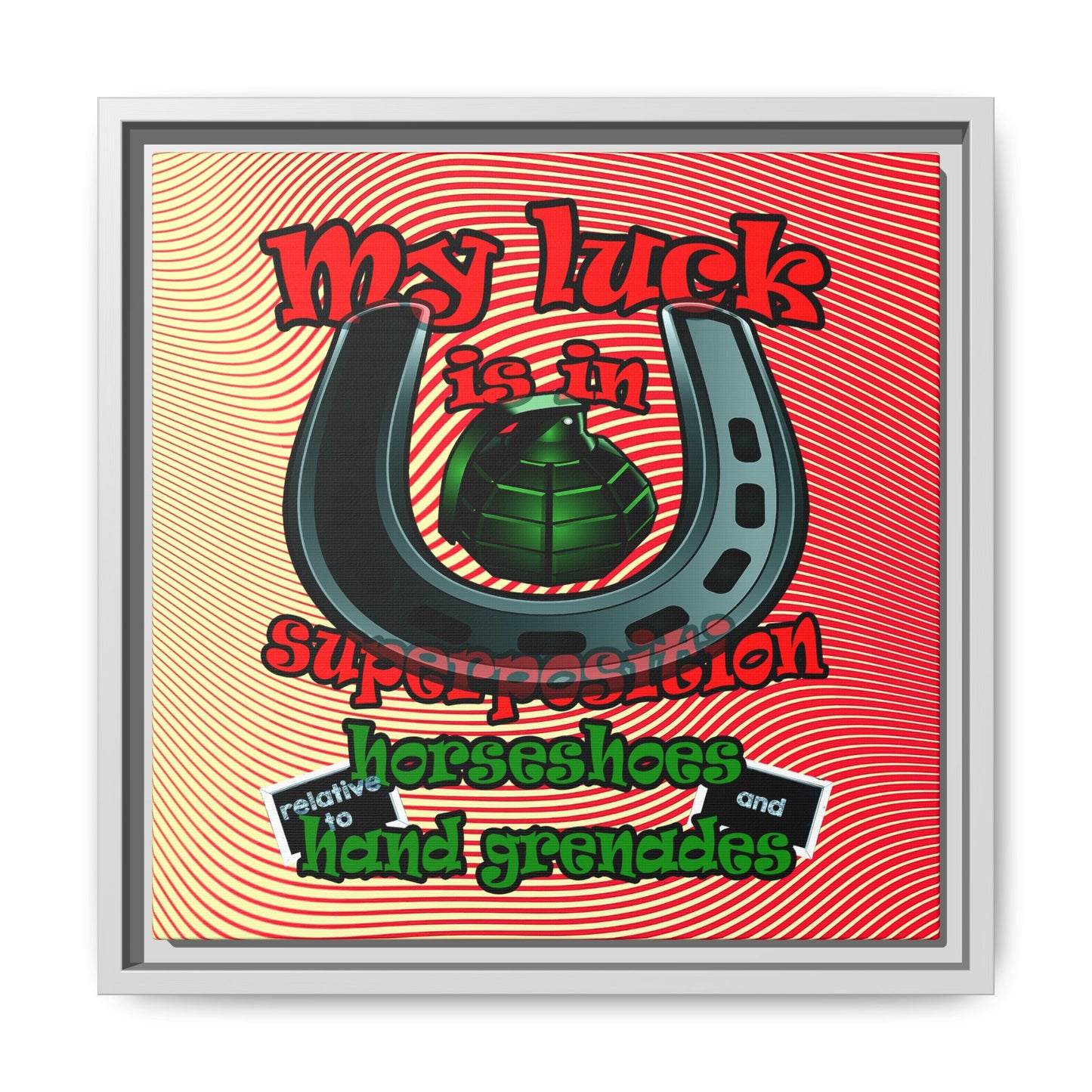 my luck - framed canvas art (yellow-orange wave)