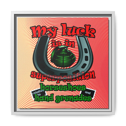 my luck - framed canvas art (yellow-orange wave)