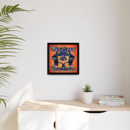 em cee squared - framed canvas art (burnt orange)