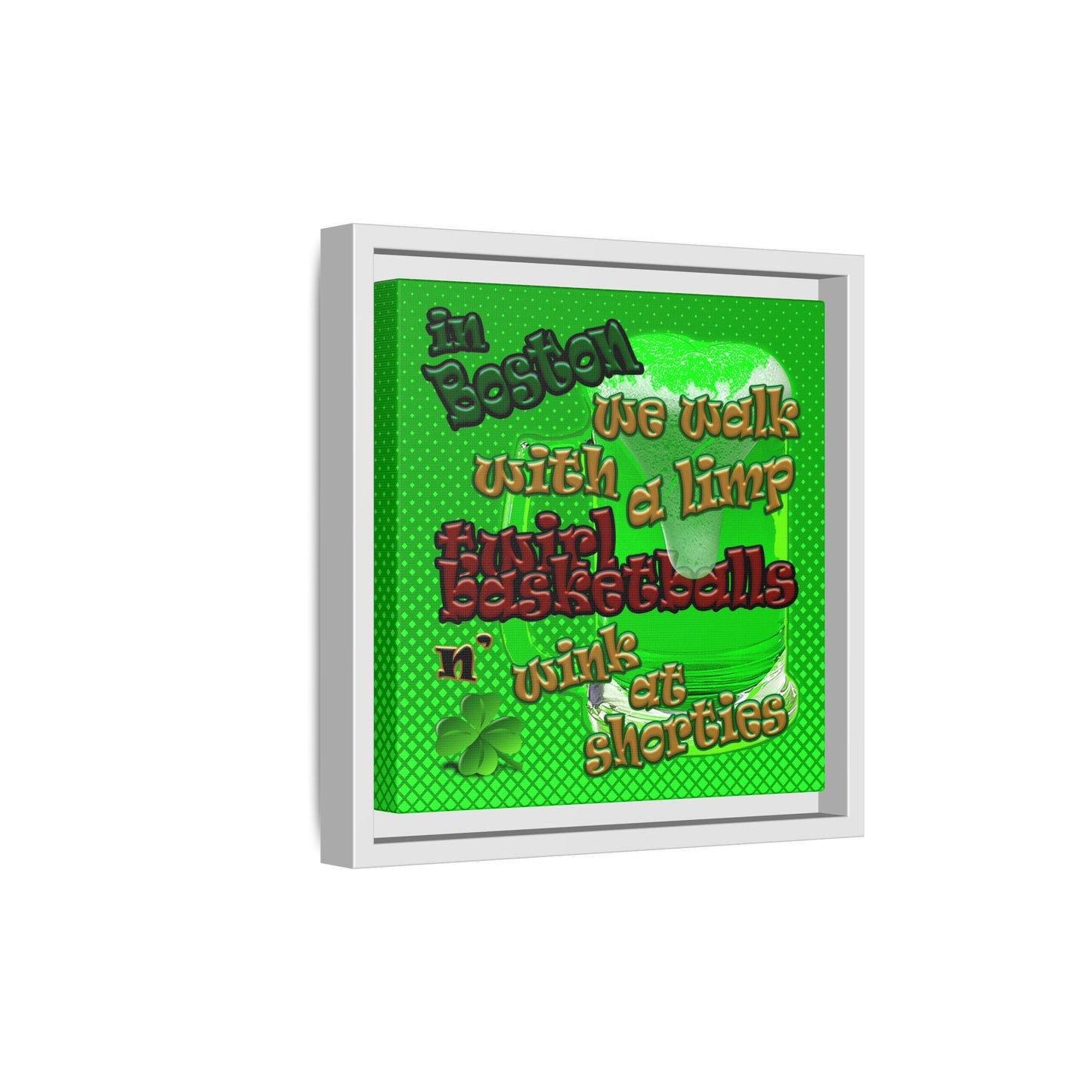 celtics logo - framed canvas art (logo green)