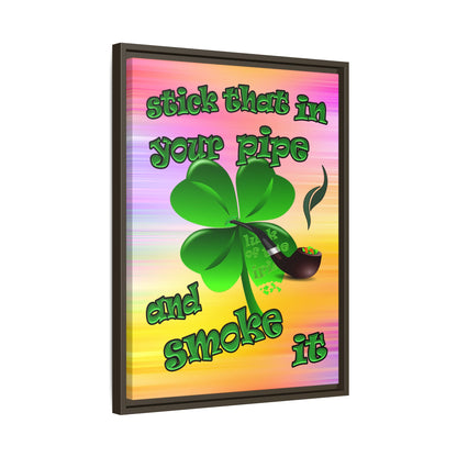 stick that in your pipe and smoke it - framed canvas art (color blur)