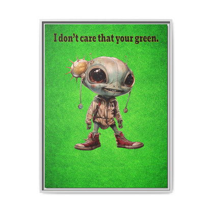 I don't care that your green - framed canvas art (green turf)
