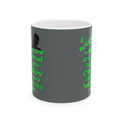 noticed you noticing - White Mug (dark grey)