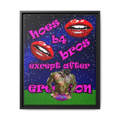 hoes b4 bros - framed canvas art ('snoops' background)