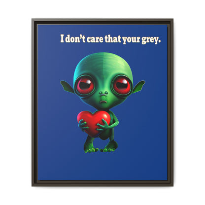 I don't care that your grey - framed canvas art (dark blue)