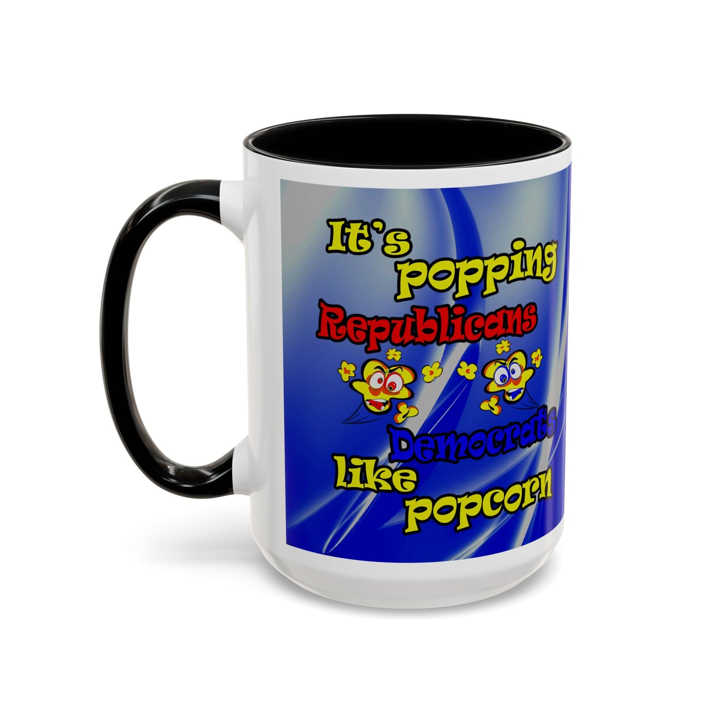 popping like popcorn - Accent Mug (blue-white wave)