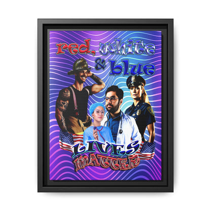 rw&b lives matter - framed canvas art (purple wave)