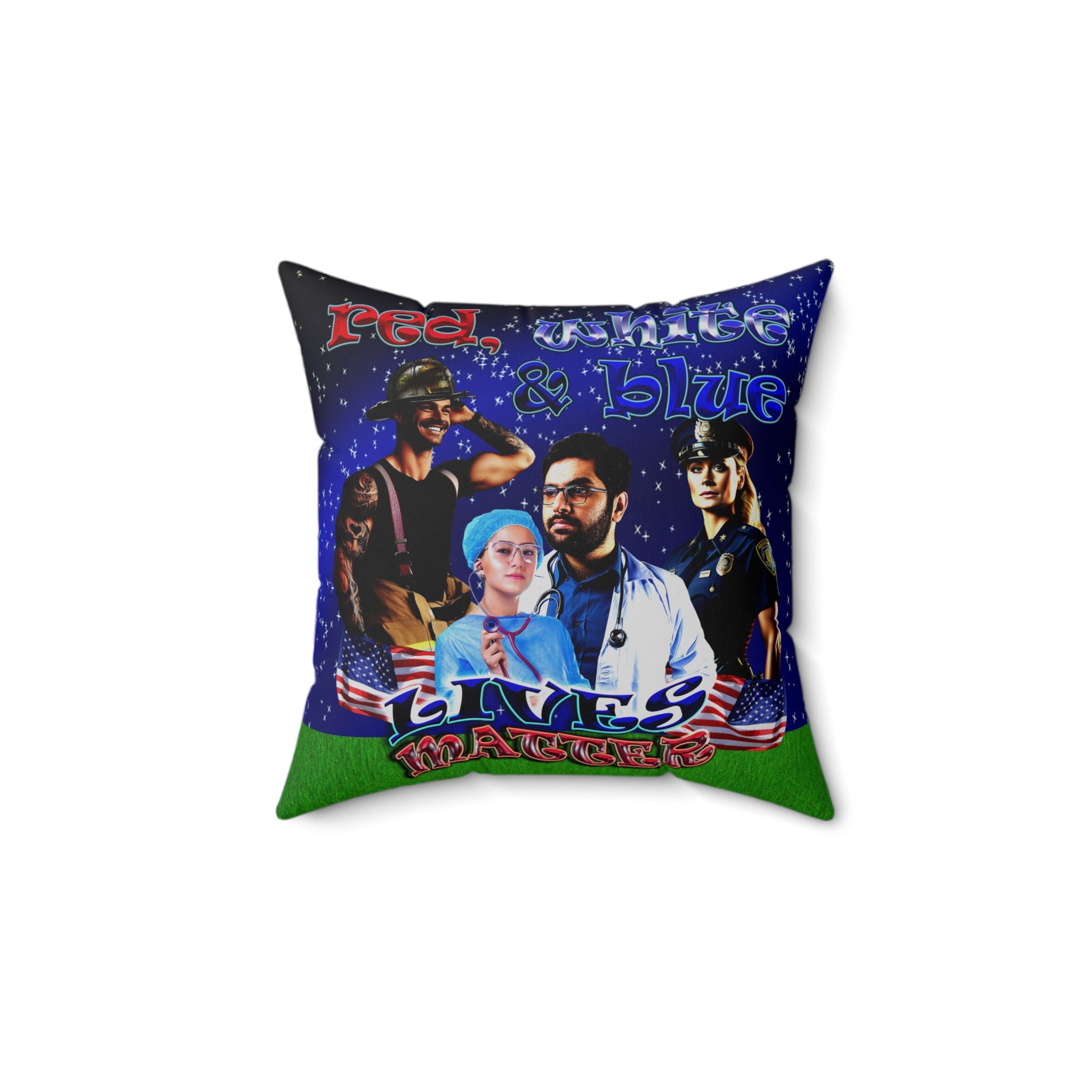 rw&b lives matter - Spun Polyester Square Pillow - ('snoops' background)