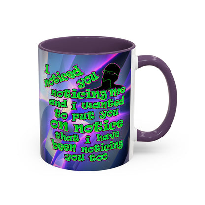 noticed you noticing - Accent Mug (grey-pink wave)