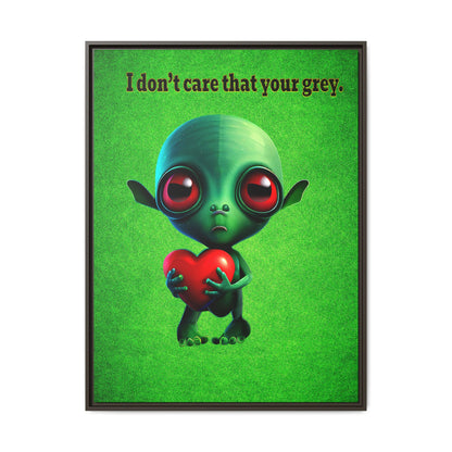I don't care that your grey - framed canvas art (green turf)