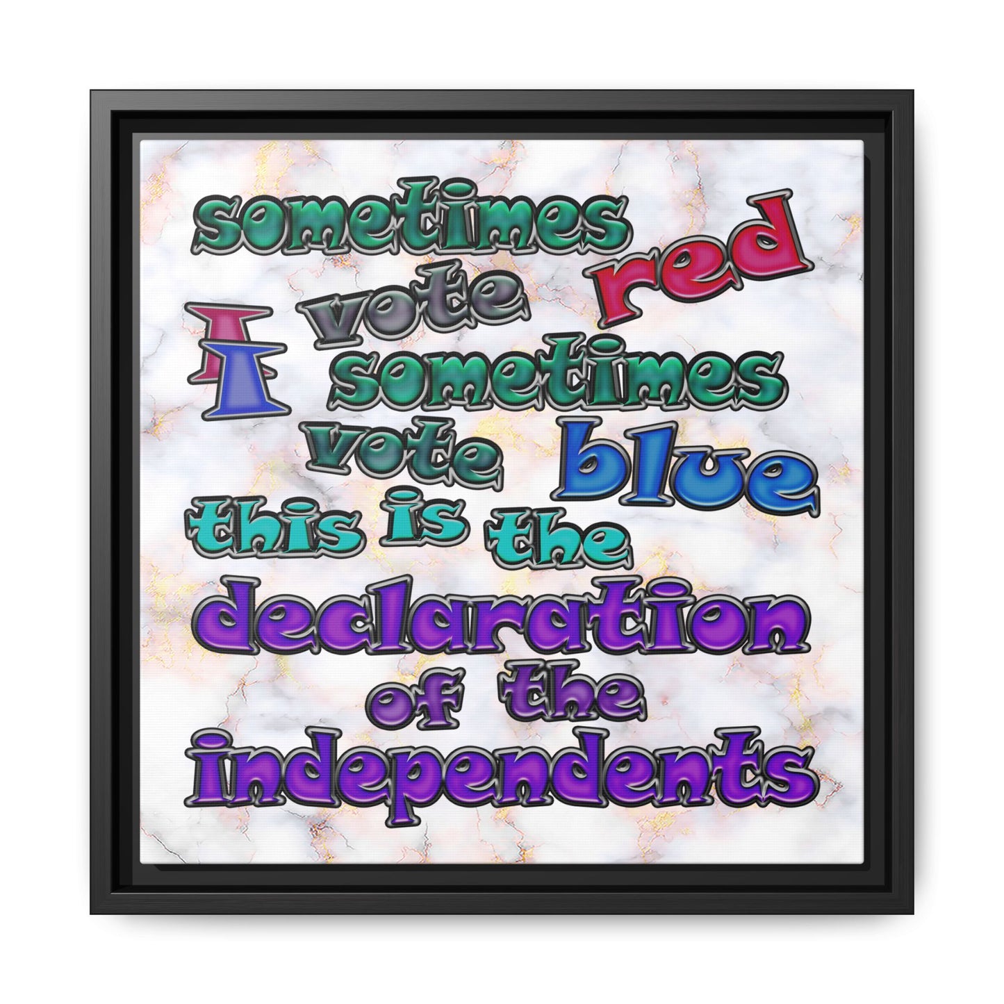 declaration of the independents - framed canvas art (white marble)