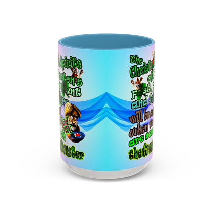christmas spirits of boston - Accent Mug (light blue-pink wave)