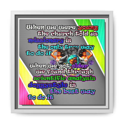 doggystyle - framed canvas art (rainbow split)