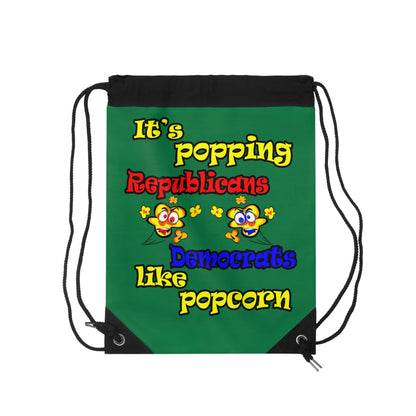 popping like popcorn - Drawstring Bag (dark green)