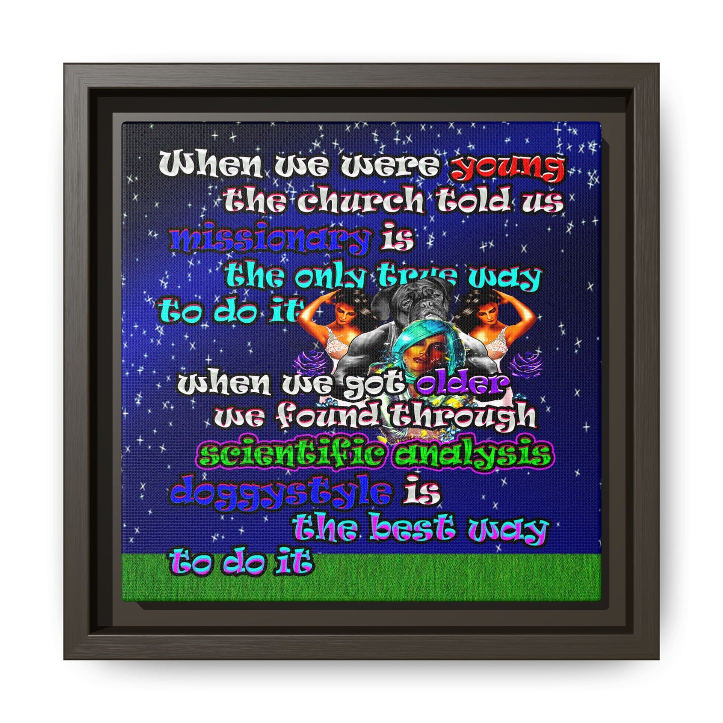 doggystyle - framed canvas art ('snoops' background)