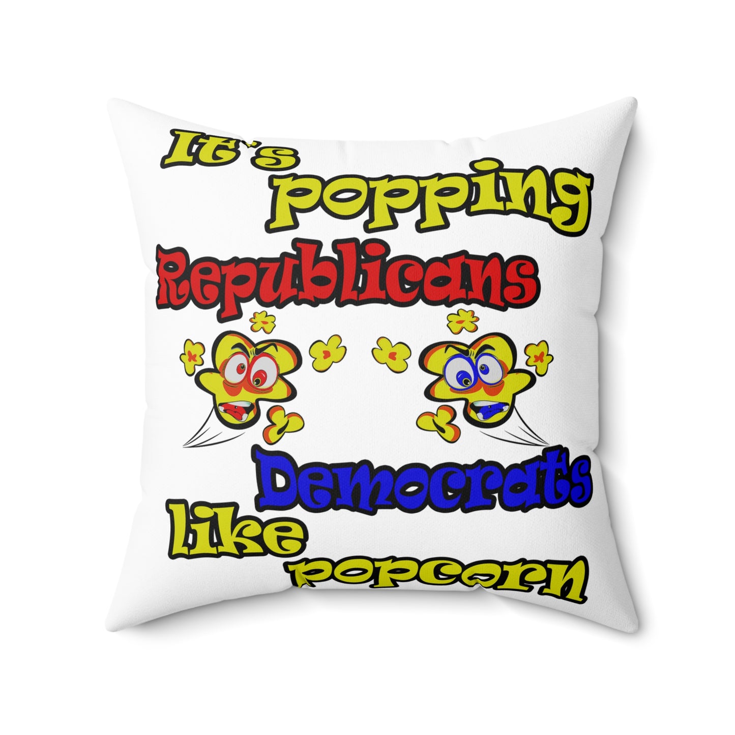 popping like popcorn - Spun Polyester Square Pillow - (white)