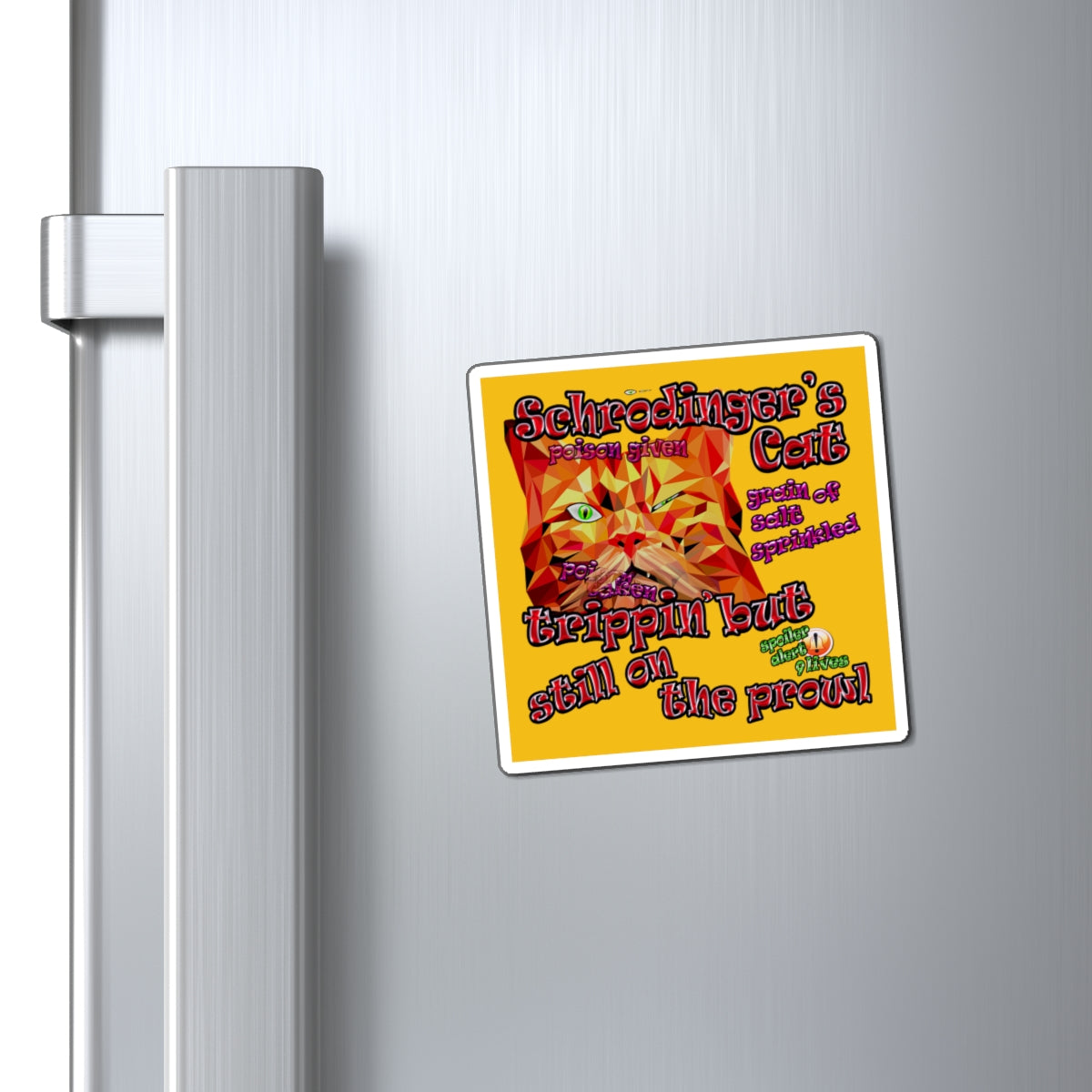 schrodinger's cat - Magnets - (yellow)