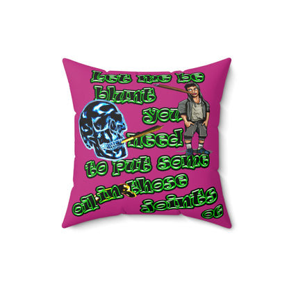 og - Faux Suede Square Pillow - (pink)
