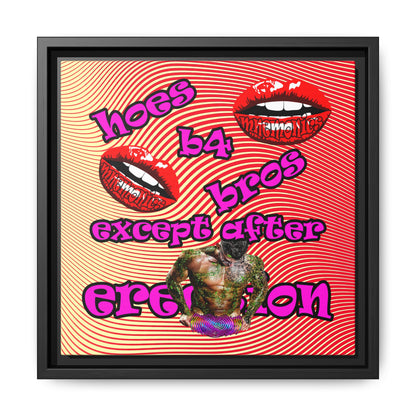 hoes b4 bros - framed canvas art (yellow-orange wave)