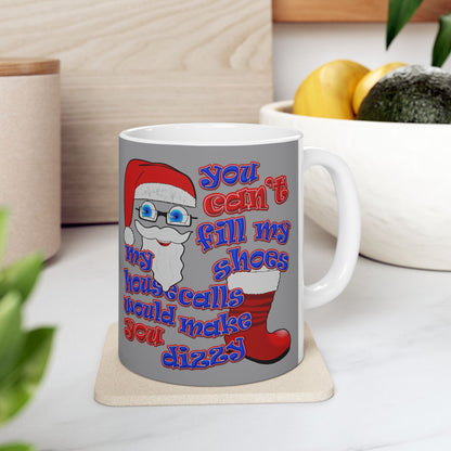 santa's shoes - White Mug (grey)