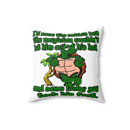 turtle race - Spun Polyester Square Pillow - (white)